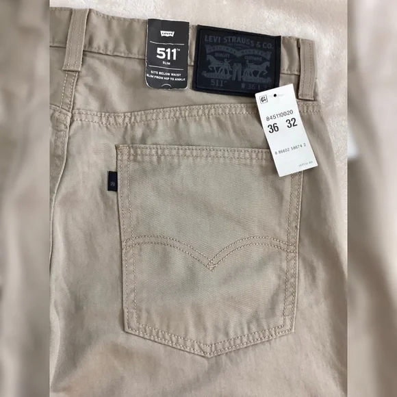 NWT Levi’s 511 Men’s Slim Khaki Pants – Size 36x32 (2015 Release) - Picture 3 of 15